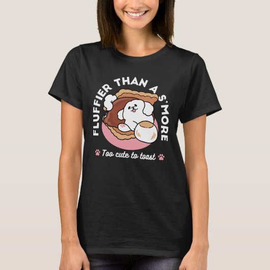 T-shirt Funny Dog and S’more Design – Kawaii Pet Lover Pun (Devant)