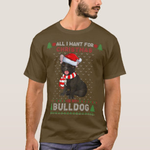 T-shirt Funny Dog fans Cute Bulldog Santa Hat