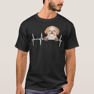T-shirt Funny Dog Heartbeat For Shih Tzu