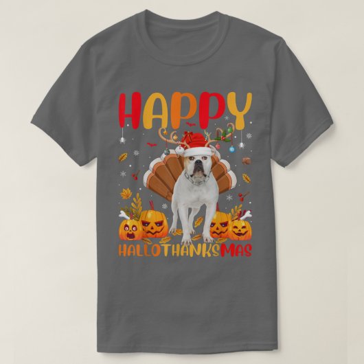 T-shirt Funny Dog Lover Happy American Bulldog HelloThanks (Design devant)