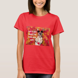 T-shirt Funny Dog Print Let's Get Ready