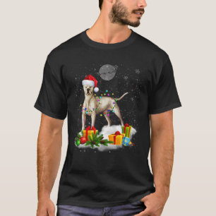 T-shirt Funny Dogo Argentino Dog Christmas Lights Santa Ha