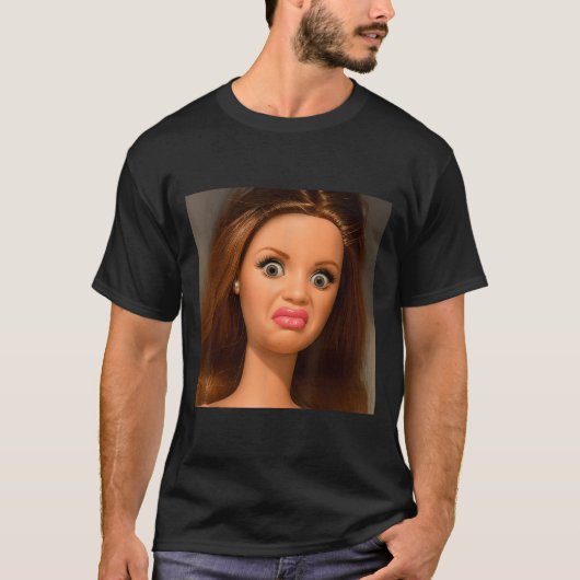 T-shirt Funny Doll Face Meme Disgusting  (Devant)