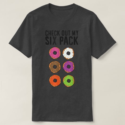 T-shirt Funny Donut Lover Check Out My Six Pack (Design devant)