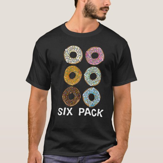 T-shirt Funny Donuts Six Pack Joke (Devant)