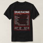 T-shirt Funny Drag Racing Nutrition Facts Lover (Design devant)