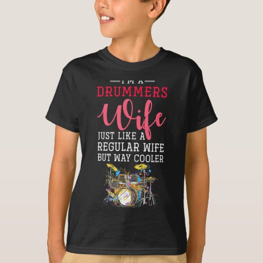 T-shirt Funny Drummers Wife Valentines Day Gift Drums  (Devant)