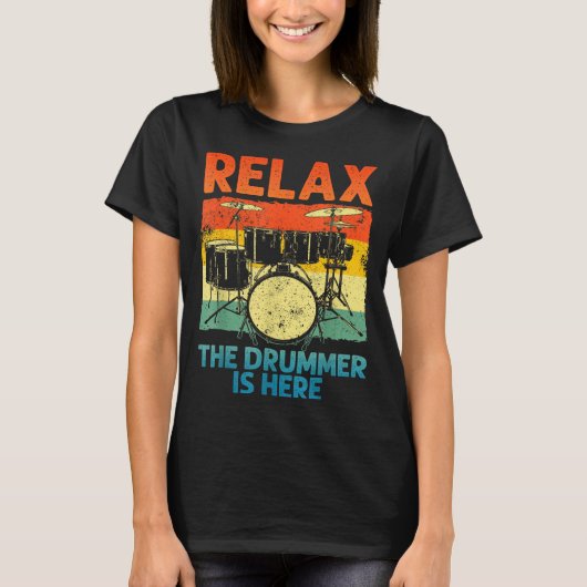 T-shirt Funny Drumming Art For Men Women Drumline Drum Set (Devant)