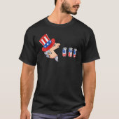 T-shirt Funny Druncle Sam Uncle Sam Drinking Beer Indepede (Devant)