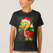 T-shirt Funny Duck Christmas Lights Santa Costume Ugly Xma (Devant)