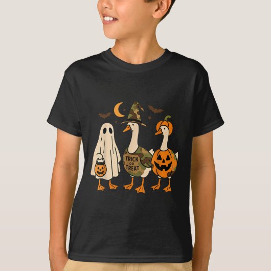 T-shirt Funny Duck Duck Boo Halloween Costume Duck  (Devant)