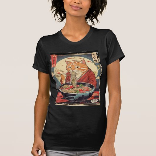 T-shirt Funny Duck Eating Ramen Japanese Ukiyo-e Style (Devant)