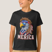 T-shirt Funny Eagle Mullet 4th Of July Usa American Flag M (Devant)