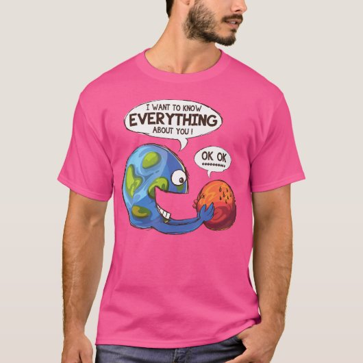 T-shirt Funny Earth Planet Et Mars Occupy Mars Astronomie (Devant)