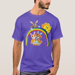 T-shirt Funny Easter Bunny Cat And Doggy With Bunny Ears