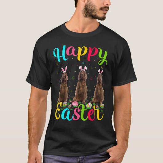 T-shirt Funny Easter Egg Bunny Irish Setter Dog Happy East (Devant)