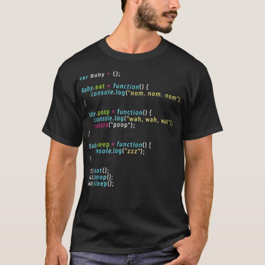 T-shirt Funny Eat Poop Sleep Baby Coding in javascript (Devant)