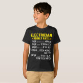 T-shirt Funny Electrician Hourly Rate Pricing Chart  (Devant entier)