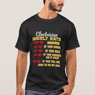 T-shirt Funny Electricien Horaire Magnifique Vêtements de