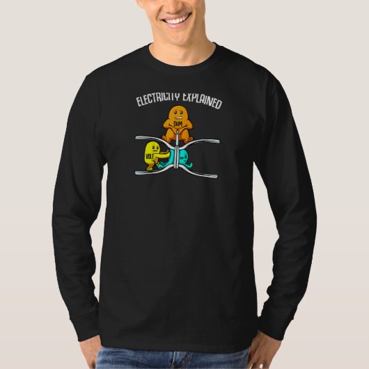 T-shirt Funny Electricity Expliqué Physique Enseignant Ner (Devant)