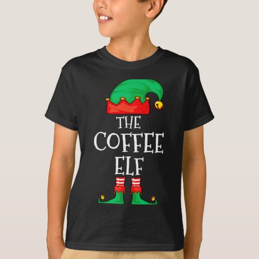 T-shirt Funny Elf Family Christmas The Coffee Elf Sweater  (Devant)