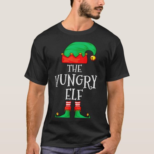 T-shirt Funny Elf Family Christmas The Hungry Elf Sweater  (Devant)