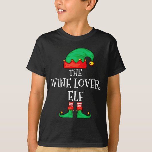 T-shirt Funny Elf Family Christmas The Wine Lover Elf Men (Devant)