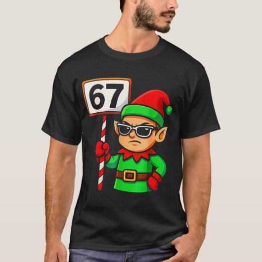 T-shirt Funny Elf Six Seven 6 7 Meme Christmas Costume 67  (Devant)