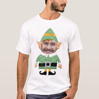 T-shirt Funny elfe ajouter photo personnalisée modèle Noël