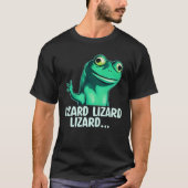 T-shirt Funny Elio Lizard Button Meme (Devant)