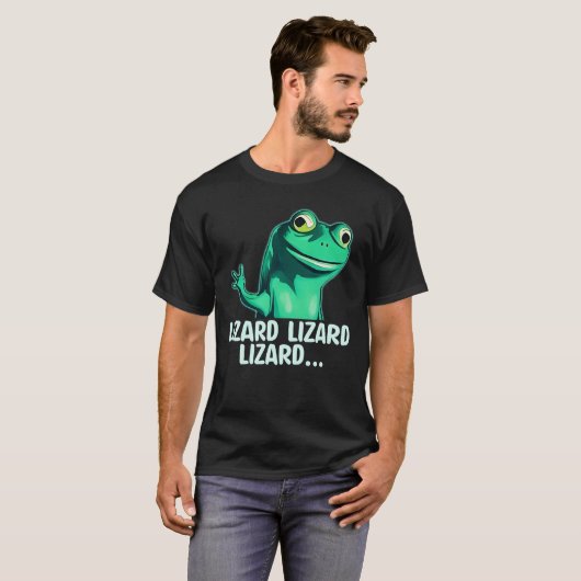 T-shirt Funny Elio Lizard Button Meme (Devant entier)