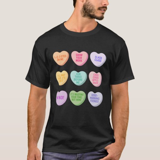 T-shirt Funny Enseignant Valentines Jour Conversation Coeu (Devant)
