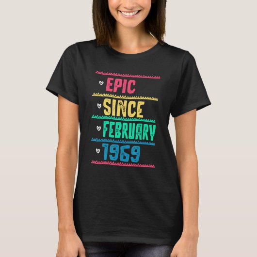 T-shirt Funny Epic depuis février 1969 53e anniversaire 53 (Devant)