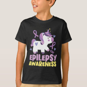 T-shirt Funny Epilepsie Sensibilisation Unicorn Ribbon