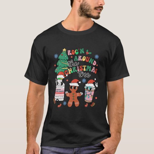 T-shirt Funny ER ICU RN Nurse Xmas Roc autour du Christ (Devant)