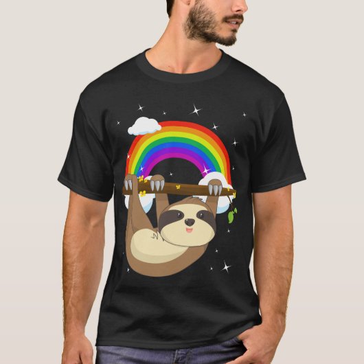 T-shirt Funny Escalade Sloth LGBT Community Pride (Devant)