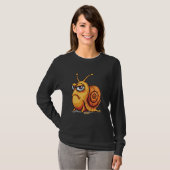 T-shirt Funny evil grimace, cartoon snail with bad mood (Devant entier)