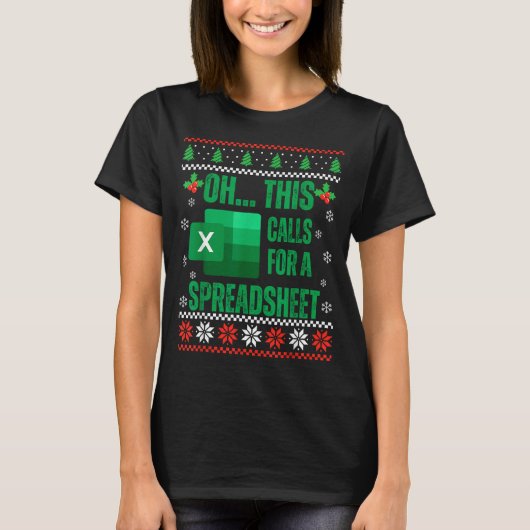 T-shirt Funny Excel Spreadsheets Christmas Sweater Lover A (Devant)