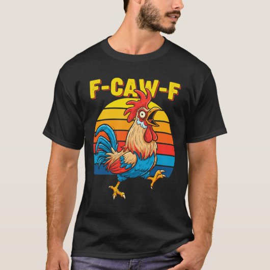 T-shirt Funny F Awk F Chicken F Caw F Rooster Pun Retro Cl (Devant)