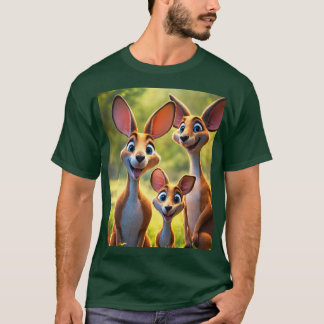 T-shirt Funny Famille Kangaroo : Sourires de dessin et rir