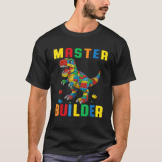 T-shirt Funny Family Master Builder Building Bricks Blocks