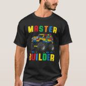 T-shirt Funny Family Master Builder Building Bricks Blocks (Devant)