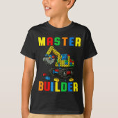 T-shirt Funny Family Master Builder Building Bricks Blocks (Devant)