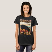 T-shirt Funny Farm Piglet Easily Distracted By Pigs (Devant entier)
