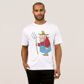 T-shirt Funny Farmer Pitchfork Overalls and Straw Hat (Devant entier)