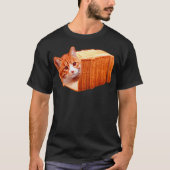 T-shirt Funny Fat Orange Cat Bread Meme (Devant)