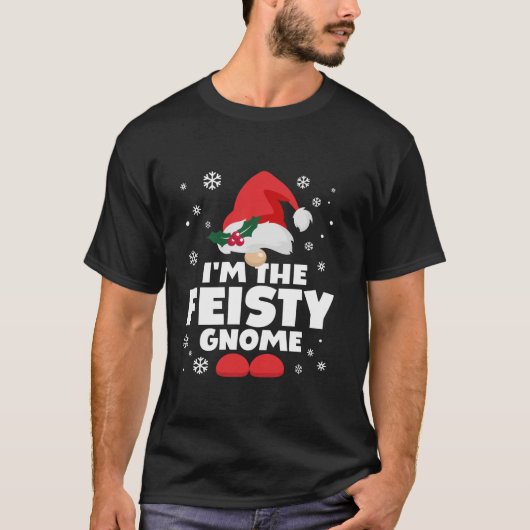 T-shirt Funny Feisty Gnome Family Matching Group Happy Chr (Devant)