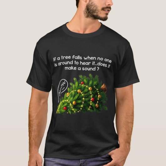 T-shirt Funny Felines Pushing Christmas Tree Ugly Xmas Paj (Devant)
