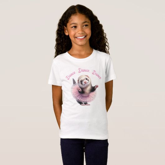 T-Shirt Funny Ferret dans un ballet Tutu Doing (Devant entier)
