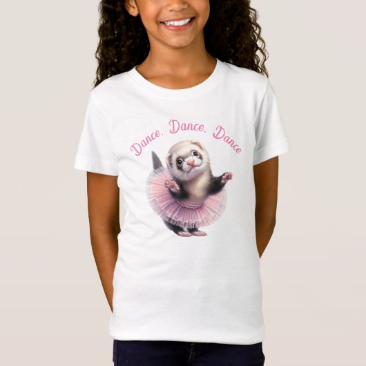 T-Shirt Funny Ferret dans un ballet Tutu Doing (Devant)